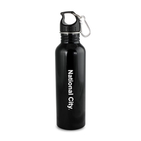 Stainless steel water bottle with carabiner... from ASI 84592 St Regis Group