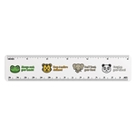 6" Ruler White Plastic .020 PVC Full Color Imprint