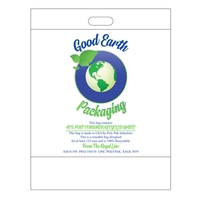 40% PC content polybag with die cut handle in five sizes.... from ASI 81350...