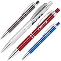 Aluminum click action ballpoint pen