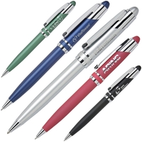 Twist action ballpoint pen with matte blue lacquer coated finish.... from ASI...