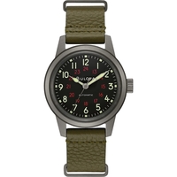 Bulova Men's Military Green Leather NATO strap - Hack Watch