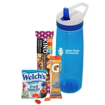 Water Bottle with Healthy Snacks
