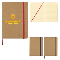 80 Page Lined 5" X 7" Eco-Inspired Strap Notebook with Paper... from ASI...