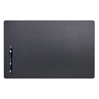Black leatherette conference pad measuring 22" x 14" with a wrapped-edge......