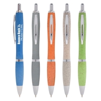 Plunger-action ballpoint pen made of straw polypropylene... from ASI 61125...