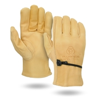 Cowhide Leather Gloves with Strap