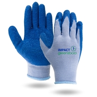 Breathable gray knit gloves, cut, puncture and abrasion-resistant blue rubber...