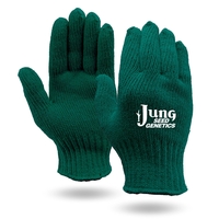 Green knit work gloves, medium weight, made in USA.... from ASI 62192...