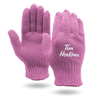 Pink knit work gloves, medium weight, made in USA.... from ASI 62192 Illinois...