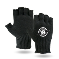Black Fingerless Knit Gloves