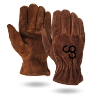 Brown Suede Leather Gloves