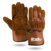 Brown Leather Palm Gloves