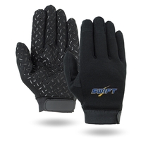 Super Grip mechanics gloves, black synthetic suede palm with silicone...