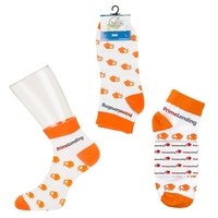 Custom short one-size-fits-most sport style socks with a fully customizable...