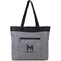 300 and 600 denier polyester heather grey tote with zippered front... from...
