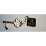 No Touch Door Opener keychain tool w/ personalized tag