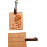 3" x 4" USA-made Illinois engraved hardwood luggage tags.... from ASI 92531...