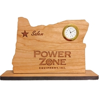 6" x 8" - Oregon Engraved Hardwood Desktop Clocks -... from ASI 92531 Unique...