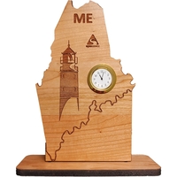 6" x 8" USA-made Maine engraved hardwood desktop clocks.... from ASI 92531...