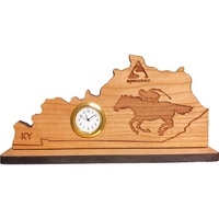 6" x 8" USA-Made Kentucky engraved hardwood desktop clocks.... from ASI 92531...