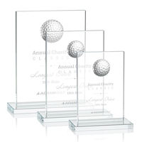 Rectangular golf award on base with a 3D crystal golf ball.... from ASI 84592...