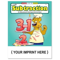 The educational Fun With Subtraction coloring and activity book teaches...
