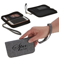 3 1/2" x 6" x 1" heathered polyester zippered wallet with... from ASI 52840...