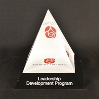 5" x 5" x 5" pyramid shaped acrylic award for embedding... from ASI 45430...