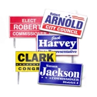 2.75 mil polyethylene yard signs in four sizes.... from ASI 81350 Regal Poly-Pak