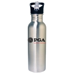 25 Oz. Stainless steel sports water bottle w/drinking straw