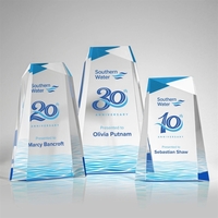 Acrylic award with ice blue mirrored reflector. Let your message POP... from...