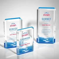 Acrylic award with ice blue mirrored reflector. Let your message POP... from...