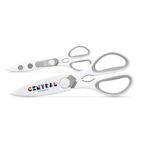 Stainless steel construction scissor, serrated edge blades. Magnetic plastic...