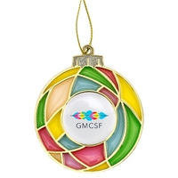 Bulb shaped ornament with stained glass colors and hanging string.... from...