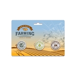 Three 1" Pin-Back Buttons on Backing Card