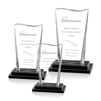 Dynamic optical crystal award with deep beveled sides and a contoured... from...