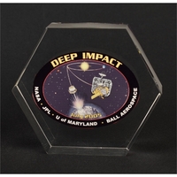 Hexagon shaped acrylic award for embedding and available in two sizes.......