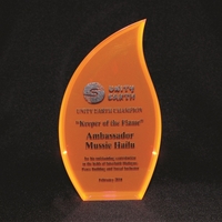 4 1/2" x 8" acrylic award with flame design and two... from ASI 45430 Clear...