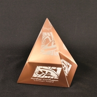 3 1/2" x 3 1/2" x 4 1/2" pyramid shaped acrylic... from ASI 45430 Clear Image...