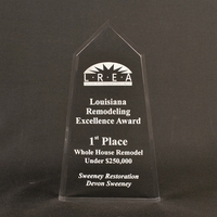 4" x 7" x 3/4" obelisk-shaped award made of acrylic with... from ASI 45430...