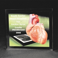 3" x 3" x 3/4" acrylic square-shaped award featuring 4-color process... from...