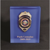 3 1/2" x 5" x 7/8" embedment award made of acrylic... from ASI 45430 Clear...