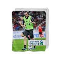 100% polyester fleece blanket that measures 50" x 60" and is... from ASI...