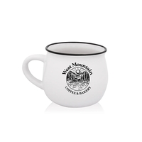 3.25" x 3.5" ceramic potbelly style two-tone coffee mug with black... from...