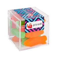 Gourmet candy acrylic cube with Assorted Fish... from ASI 44900 NC Custom...