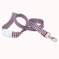 5/8" USA Flag Plaid Design Patriotic Dye-Sublimated Lanyards