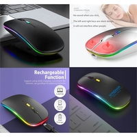LED Wireless Mouse with Built-In Rechargeable Battery
