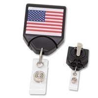 B-REEL™ USA Flag Design Patriotic Plastic Badge Reel