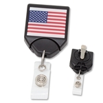 B-REEL™ USA Flag Design Patriotic Plastic Badge Reel